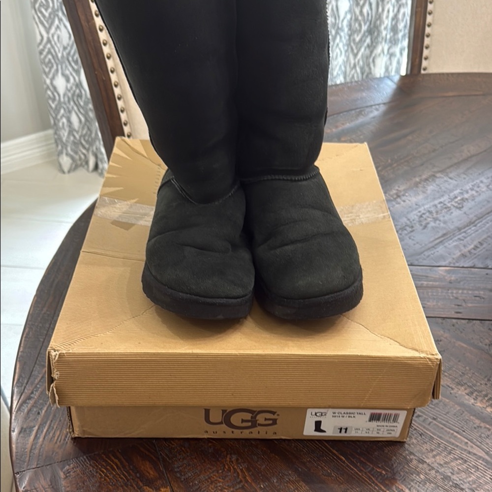UGG Tall Black Suede Boots